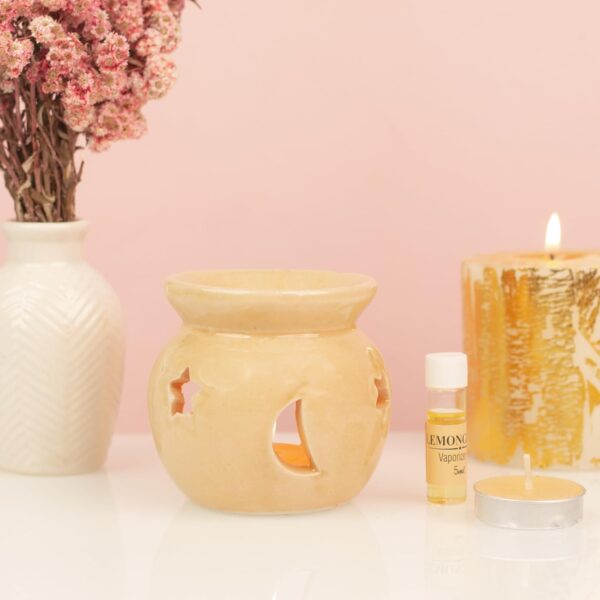 AuraDecor Fragrance Heat Diffuser Gift Set with Tealight Candles || HomeDecor || Diffuser Set || Tealight || Candles(Lemon Grass) - Image 3