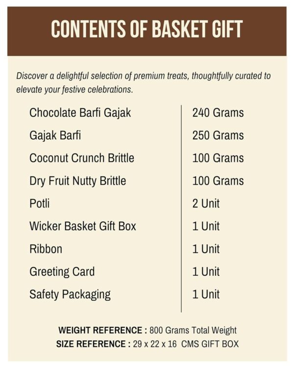 Hyperfoods® New Year Gifts For Friends Gift For Makar Sankranti Gajak Barfi New Year Gift Gajak Combo Chikki Gajak Gud Gajak Til Chikki Lohri Gift Hamper Gift Hamper Wicker Basket For Gifts - Image 3