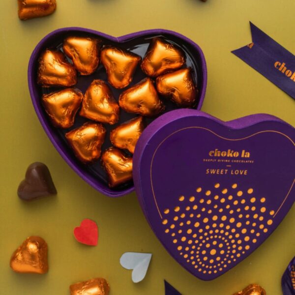 Chokola Sweet Love Heart Shaped Chocolates Gift Pack - Dark Chocolate Box | Gift for Birthdays, Anniversary, Valentine, Or Any Occasion, 100g - Image 2