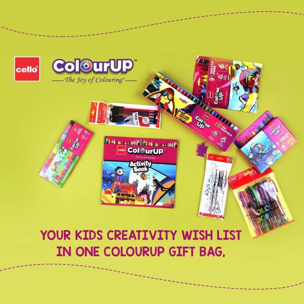 Cello ColourUp Hobby Bag | Colour Set for Kids with Crayons, Colour Pencils, Sketch Pens & Activity Book | Travel-Friendly Backpack | Ideal Kids Gifting & New Year Gift - Image 7