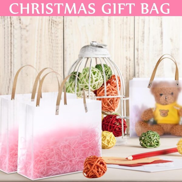 SATYAM KRAFT Translucent Gift Bags – Set of 4 | PVC Carry Bags for Gifting | Birthday, Wedding, Anniversary, Party Favor Bags | Valentine Gifting, Shopping Gift Bag, (Translucent, 25 cm x 33 cm) - Image 6