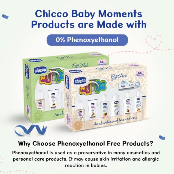 Chicco Baby Moments Delight Gift Pack (Green) with 7 Baby Skin & Haircare Products and a Rattle Toy | Baby Care Gift Set for Newborn Baby Shower, New Parents, and Birthdays | Phenoxyethanol Free - Image 6