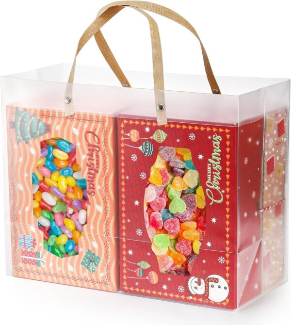 SATYAM KRAFT Translucent Gift Bags – Set of 4 | PVC Carry Bags for Gifting | Birthday, Wedding, Anniversary, Party Favor Bags | Valentine Gifting, Shopping Gift Bag, (Translucent, 25 cm x 33 cm) - Image 2