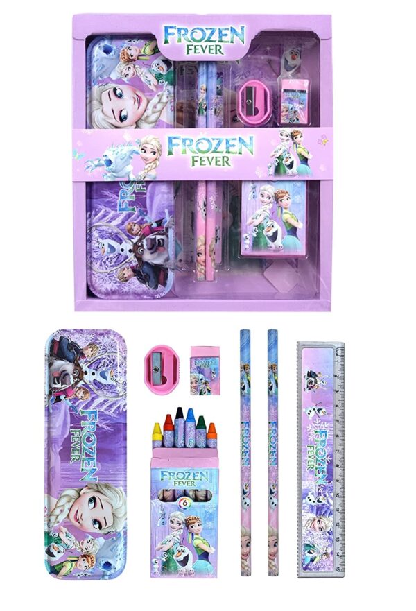 PRIME DEALS Frozen Stationary Kit For Girls Pencil Pen Book Eraser Sharpener - Birthday Gift, Kid, Multicolor - Image 2