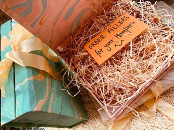 Zarwani Shredded Paper Grass Confetti for Hamper, Basket Filling, Gift, Box Packing Christmas, Project DIY use Raffia Crinkle Paper Strips (pink white 100gram) - Image 7