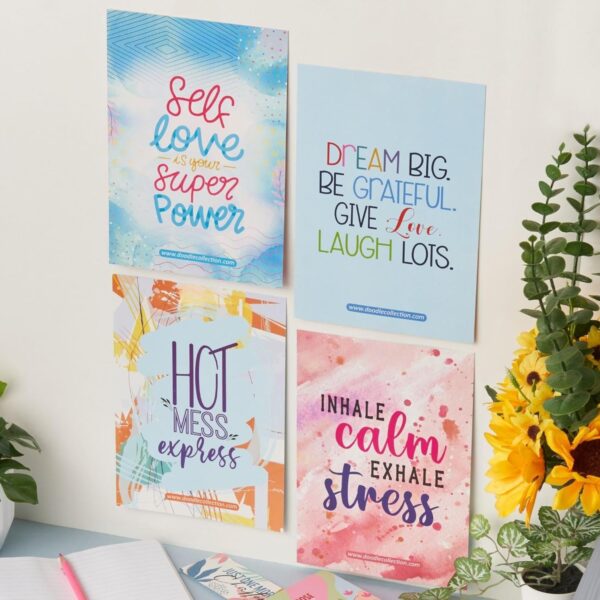 Doodle Undated Planner Gift Set | A5 Happiness Planner + Multifunctional Pouch + Pen + 12 Notecards + 2 Motivational Quote Cards |Packed in a Beautiful Festive Gift Box (Planner's Haven II) - Image 7