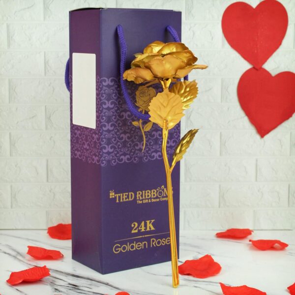 TIED RIBBONS Valentine Gift for Girlfriend Boyfriend Husband Wife Girls Boys Couples (Special 24K Gold Plated Rose, Scented Rose Flowers with Teddy Gift Box) - Image 7