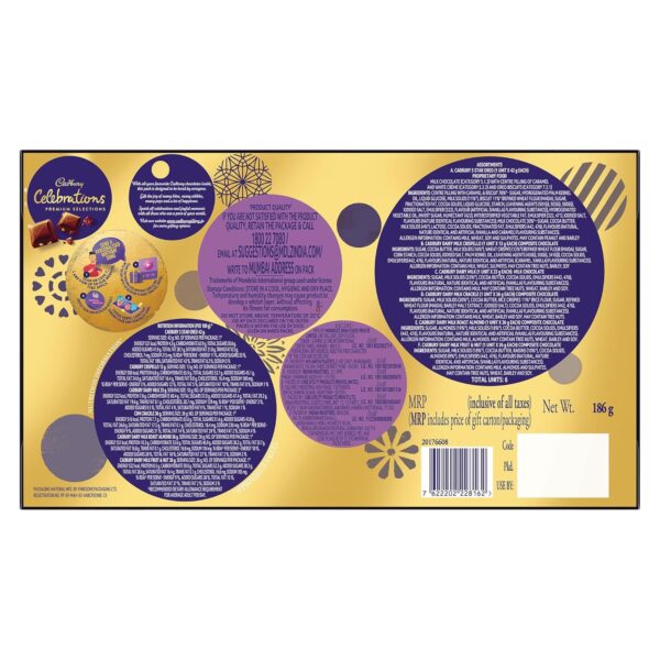Cadbury Celebrations Premium Selections Assorted Chocolate Gift Pack, 186 g - Image 7