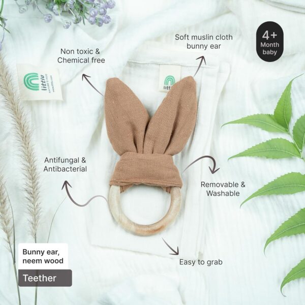 littlu New Born Baby Gifts | Baby Shower Gifts | Newborn Baby Essentials | Eco Friendly | Premium Baby Products | Pack Of 6 (Brown, White) - Image 7