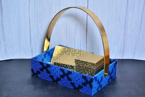 TheHandikrafts MDF Wooden Hamper Basket, Shades of Blue - Image 5