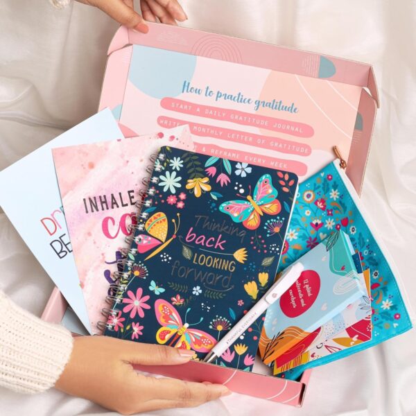 Doodle Undated Planner Gift Set | A5 Happiness Planner + Multifunctional Pouch + Pen + 12 Notecards + 2 Motivational Quote Cards |Packed in a Beautiful Festive Gift Box (Planner's Haven II) - Image 10