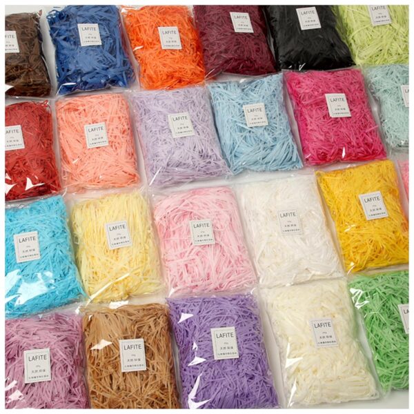 Zarwani Shredded Paper Grass Confetti for Hamper, Basket Filling, Gift, Box Packing Christmas, Project DIY use Raffia Crinkle Paper Strips (pink white 100gram) - Image 4